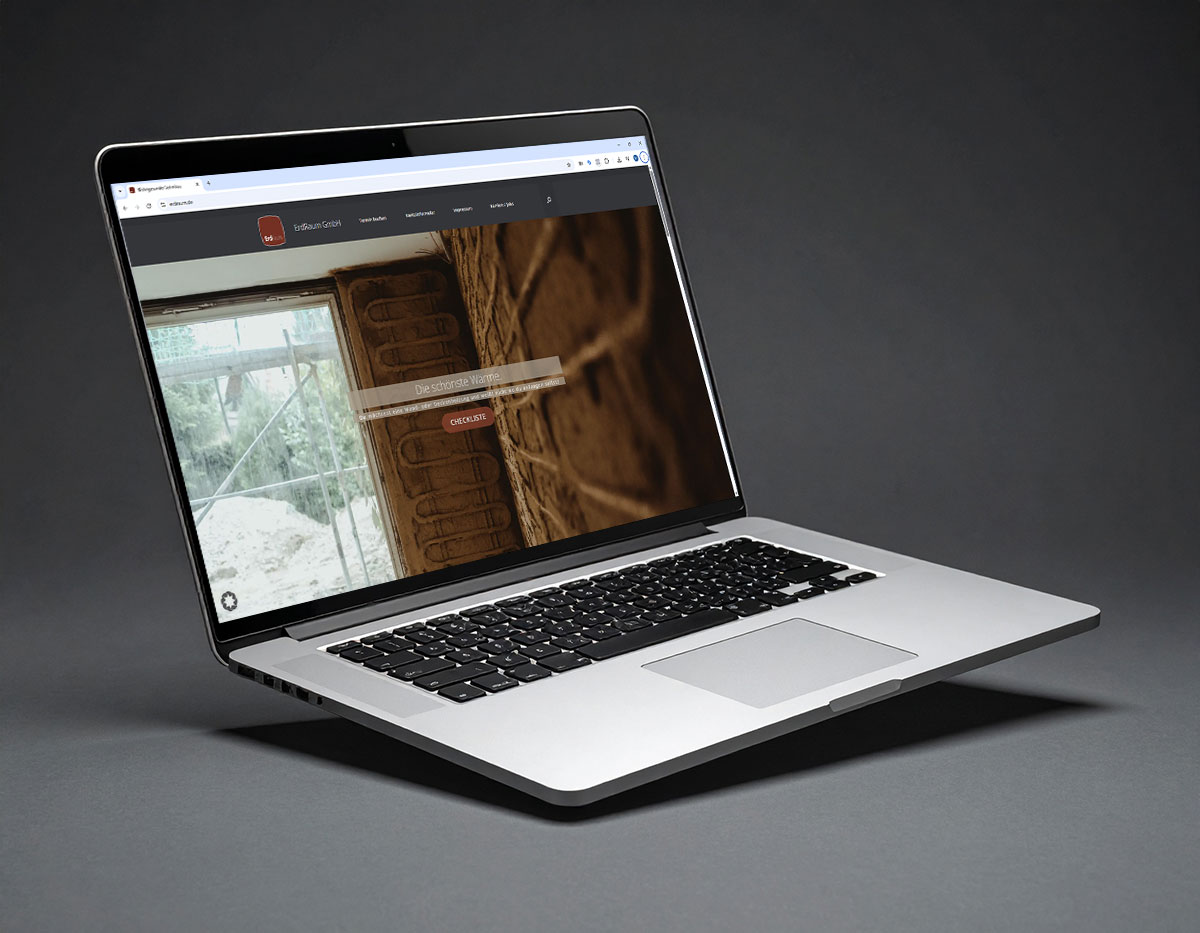 Webseite Design Programmierung Augsburg Erdraum Laptop
